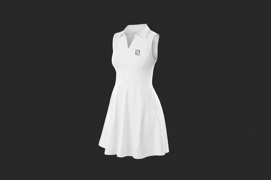 padel kleedje met kraag,wit