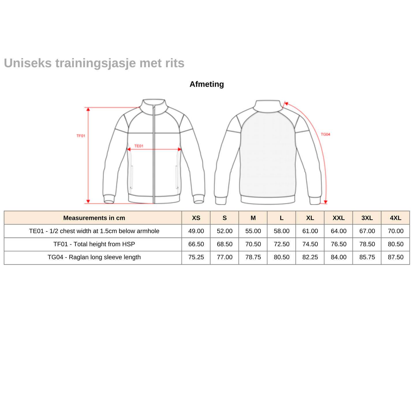Smashline unisex trainingsjas