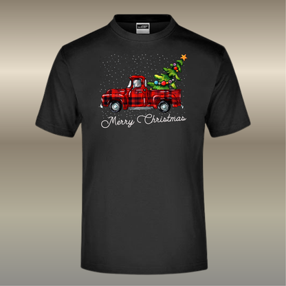 T-shirt Christmas pickup truck