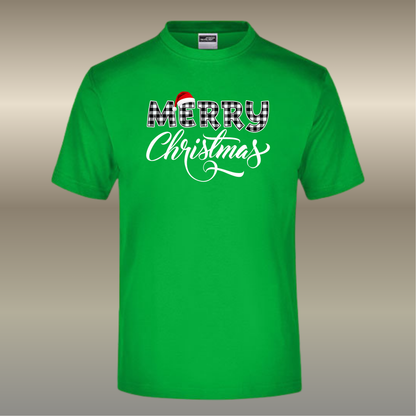 T-shirt Merry Christmas buffalo plaid