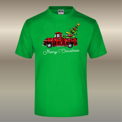 T-shirt Christmas pickup truck