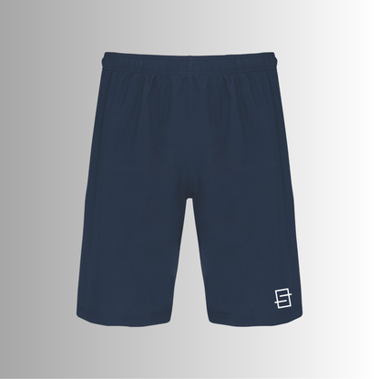 Een navy blauwe heren sportshort uit de Smashline collectie