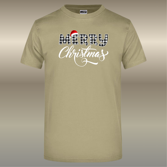 T-shirt Merry Christmas buffalo plaid