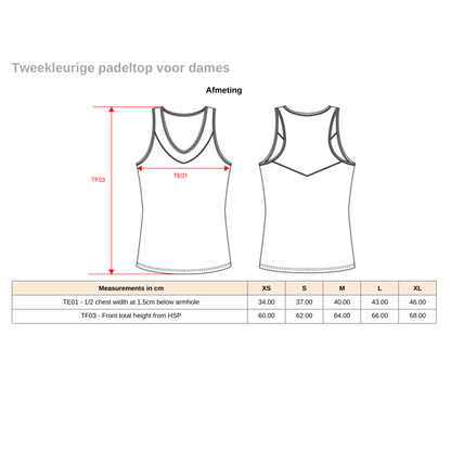 Padel top - dames - tweekleurig