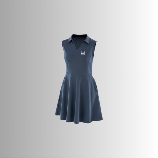 padel kleedje met kraag, blauw