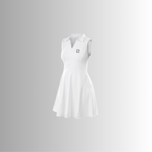 padel kleedje met kraag,wit
