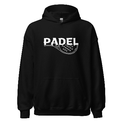 Padel hoodie - racket full - opdruk wit - 2XL-3XL