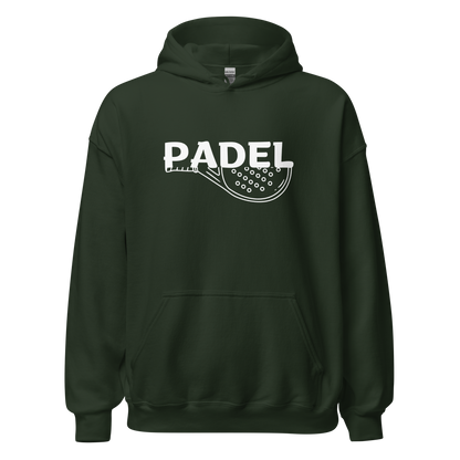 Padel hoodie - racket full - opdruk wit - S-M-L-XL
