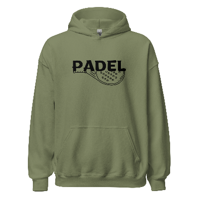Padel hoodie - racket full - opdruk zwart