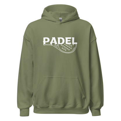 Padel hoodie - racket full - opdruk wit - S-M-L-XL