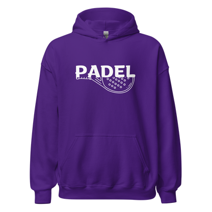 Padel hoodie - racket full - opdruk wit - S-M-L-XL