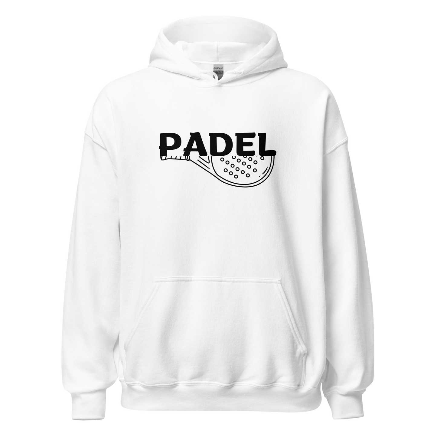 Padel hoodie - racket full - opdruk zwart