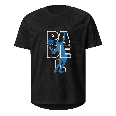 Sport t-shirt "padel" man lijn blauw