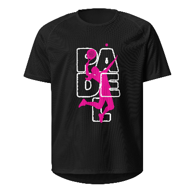 Sport t-shirt "padel" vrouw lijn roze