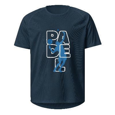 Sport t-shirt "padel" man lijn blauw